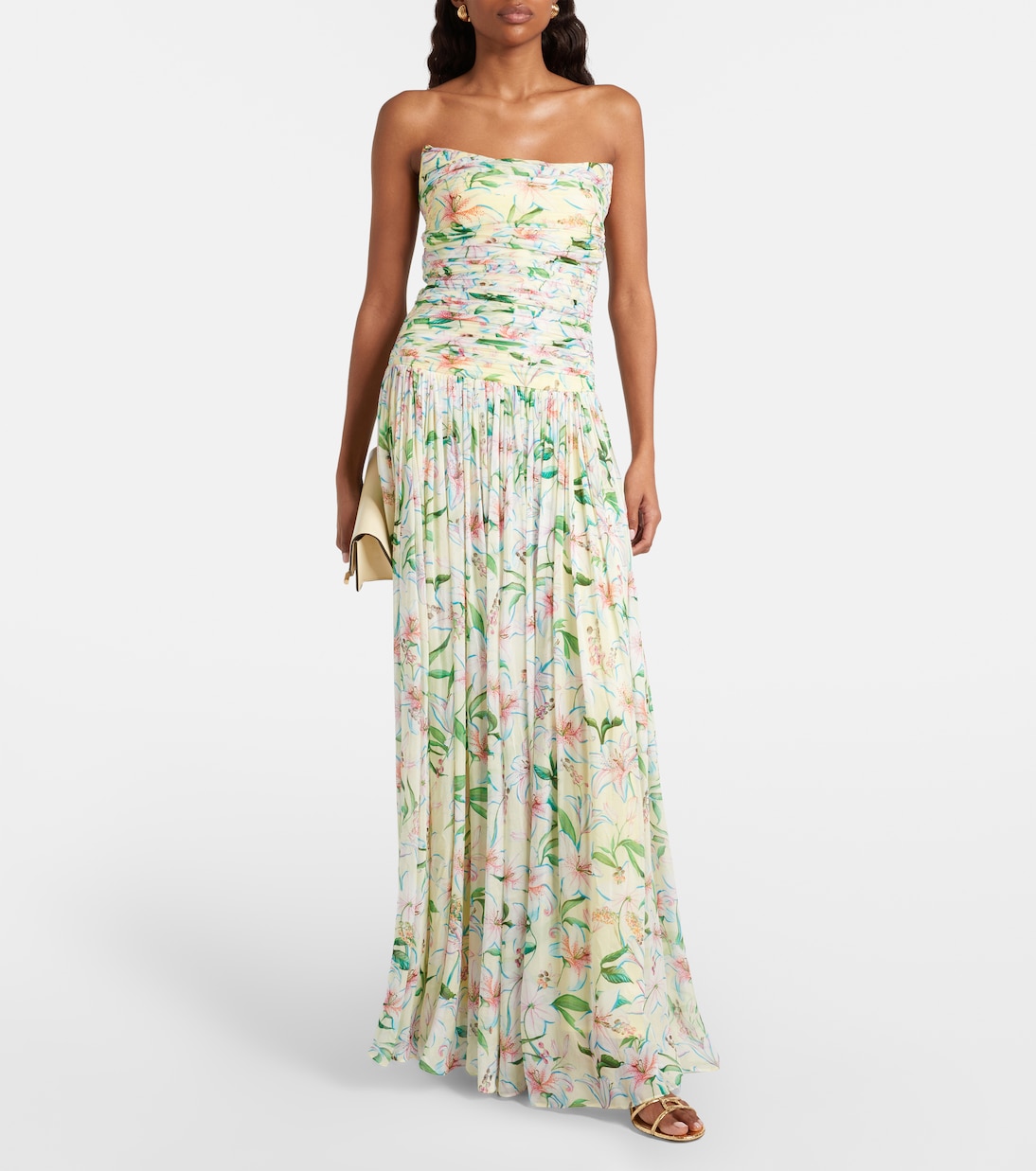 Draped floral caped gown | Là Fuori