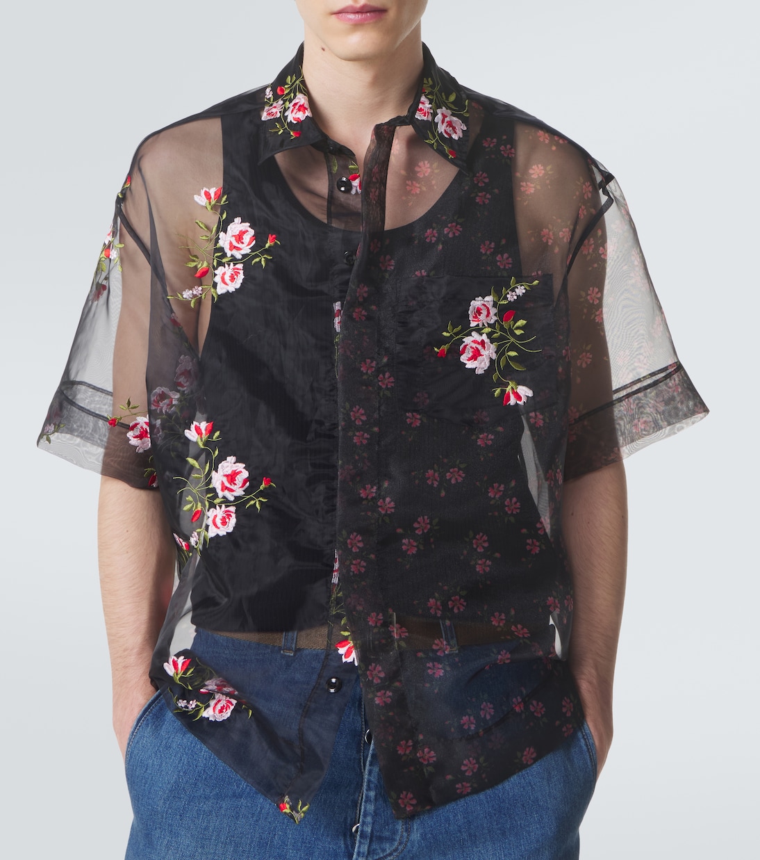 Floral sheer organza shirt | Simone Rocha