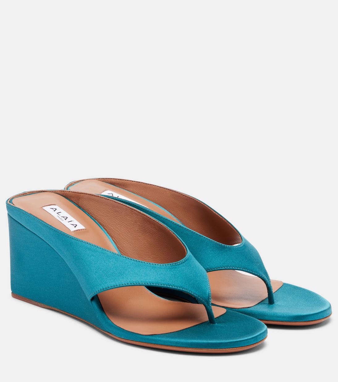 Wedge-Sandalen Cube aus Satin | Alaïa