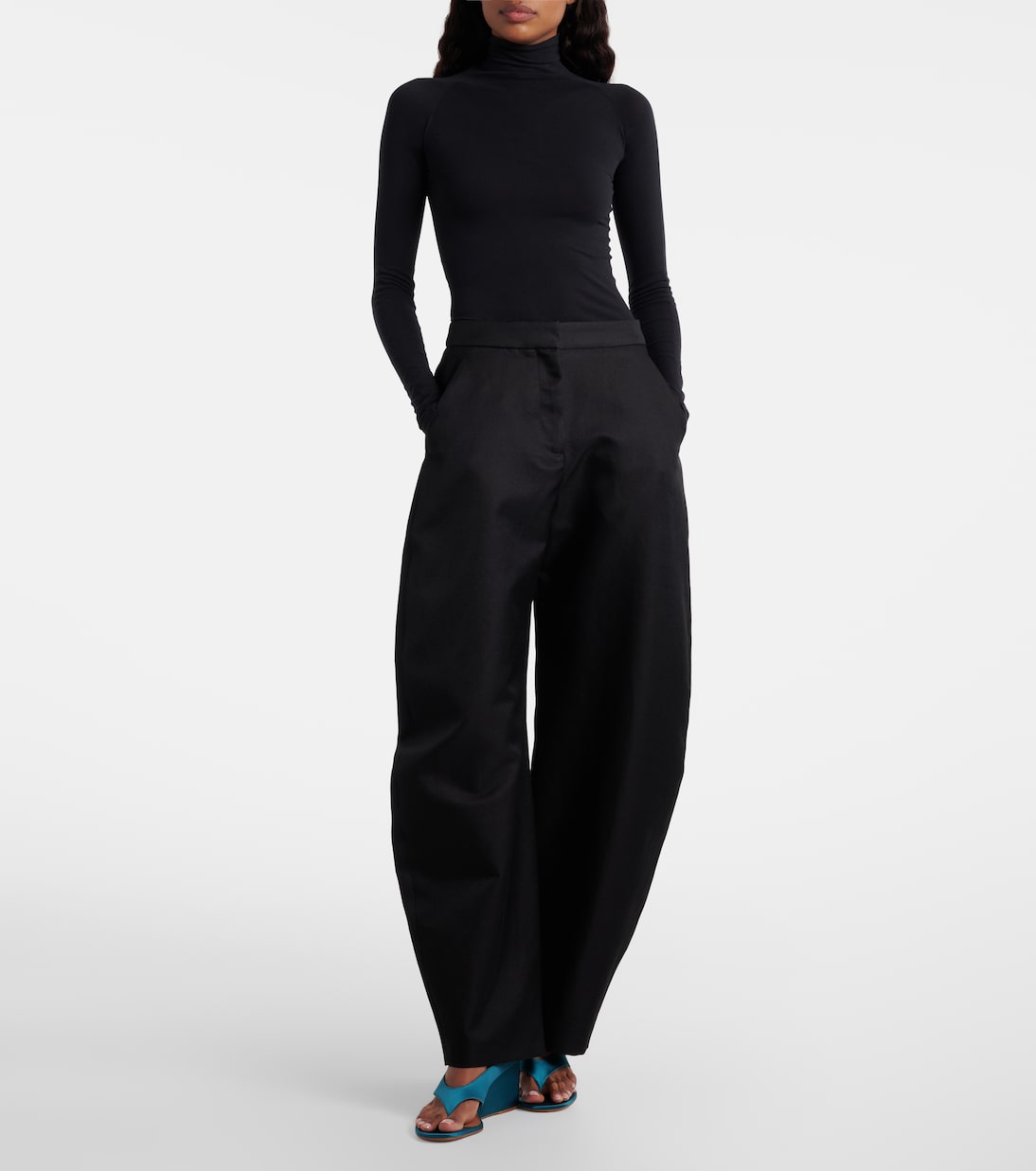 Wedge-Sandalen Cube aus Satin | Alaïa