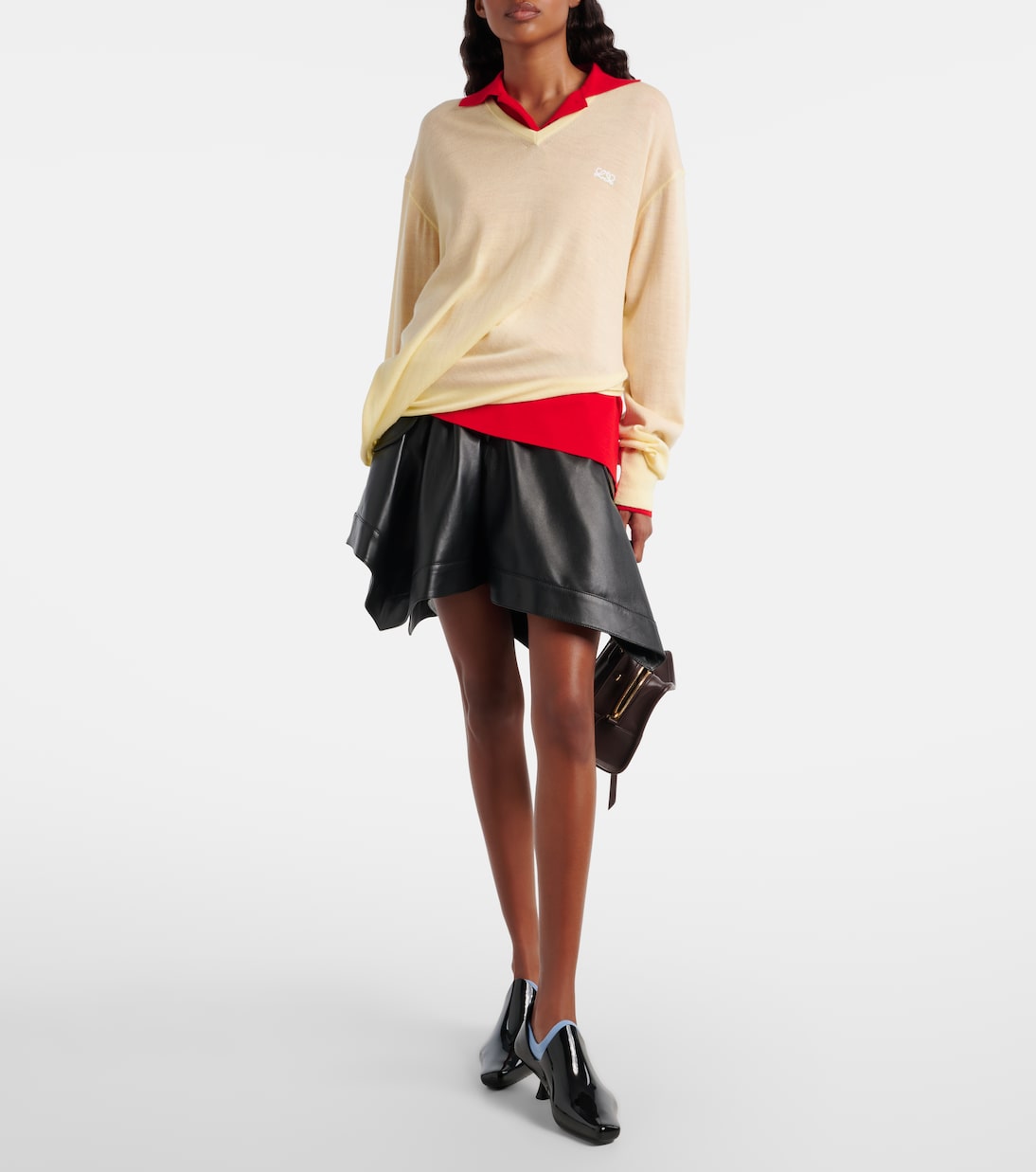 Pull Double L asymétrique en laine | Loewe