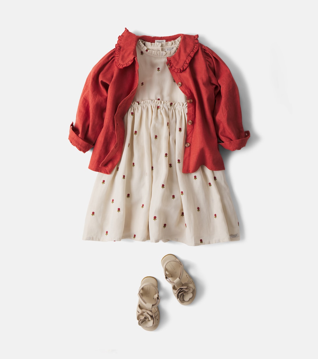 Camilla embroidered ruffled dress | Donsje