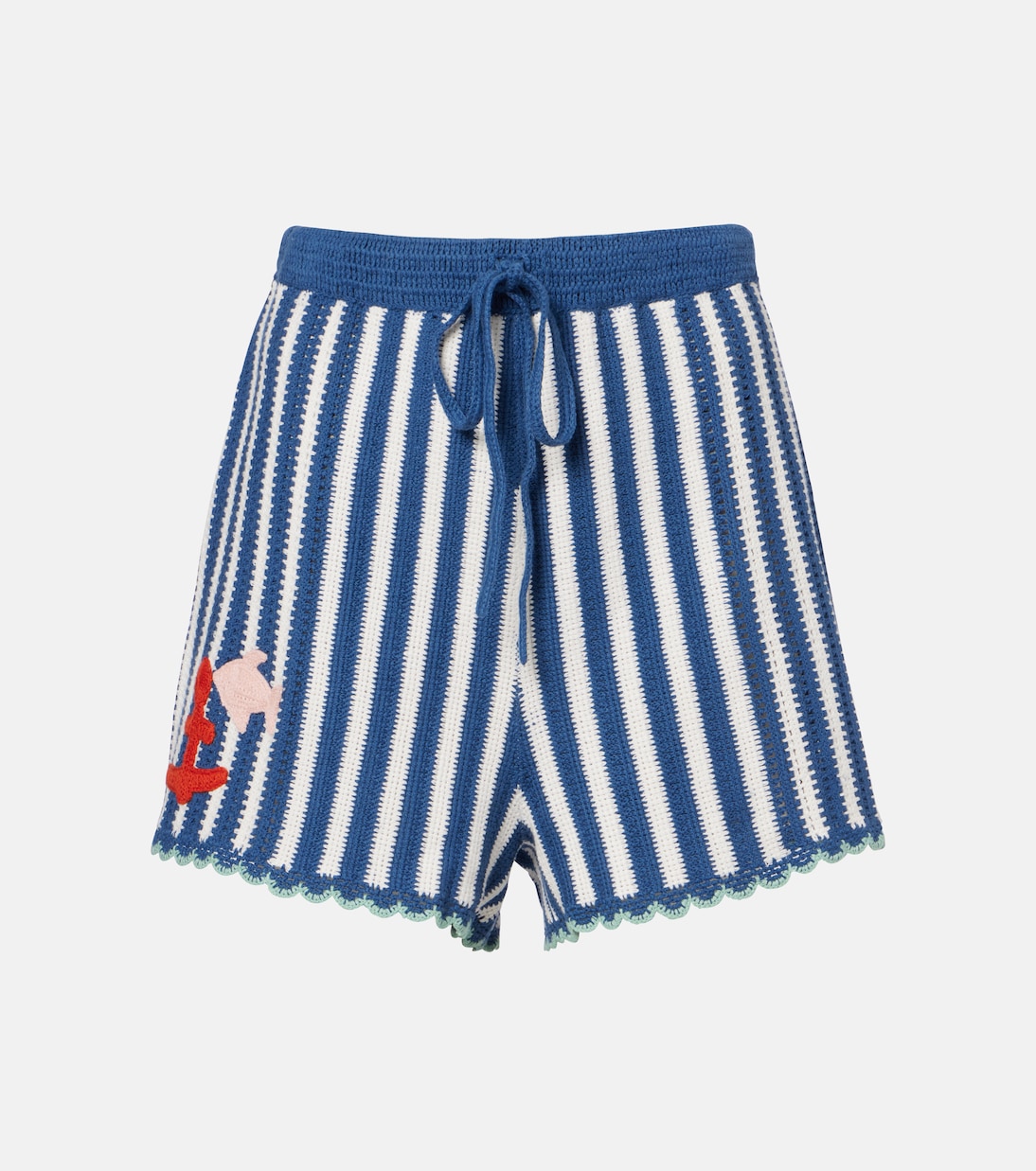 Crochet striped cotton shorts | Alémais
