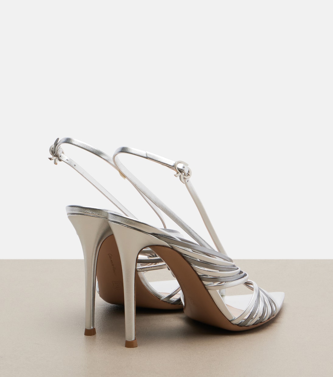 Metallic leather slingback sandals | Gianvito Rossi