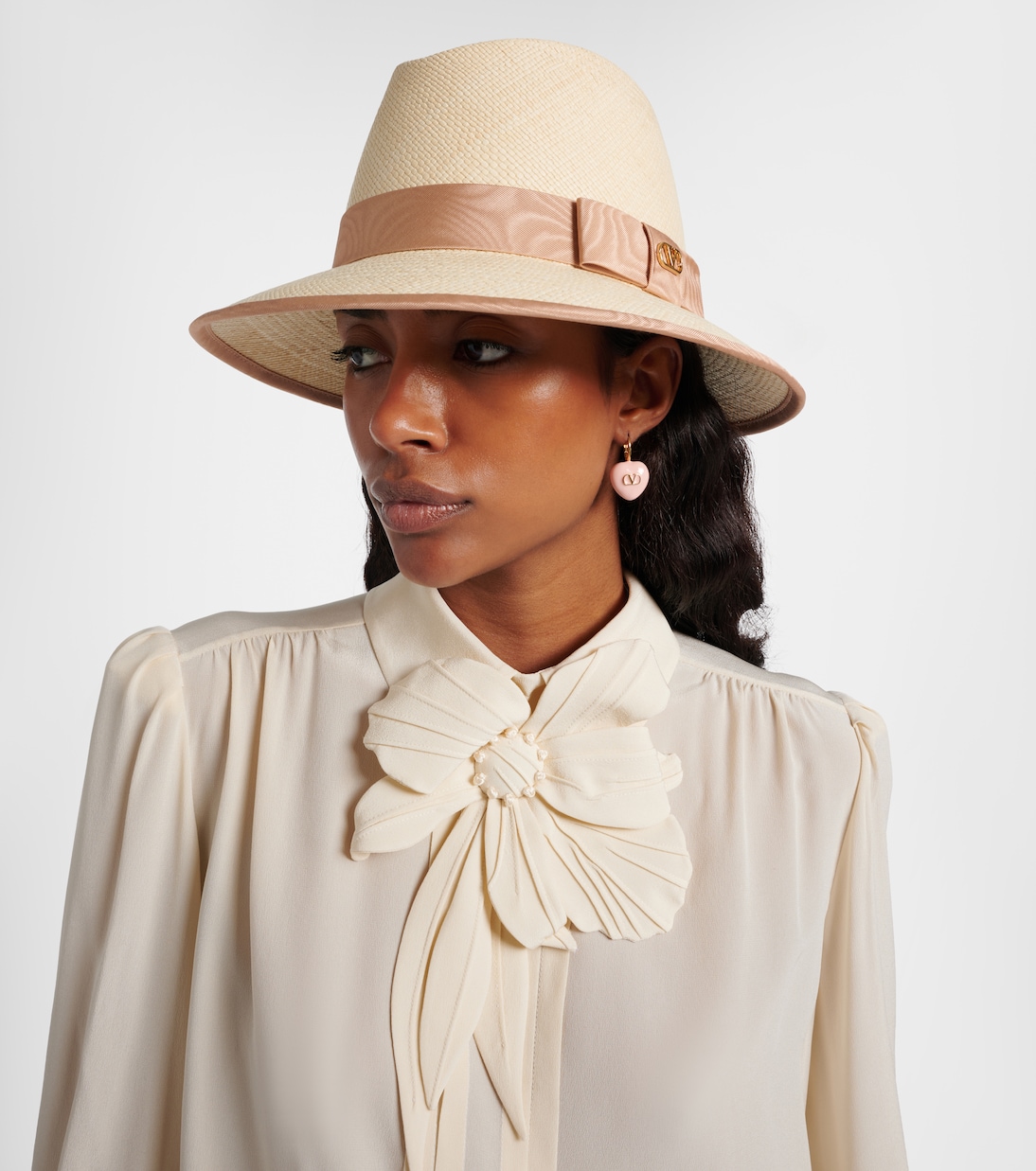 VLogo straw Panama hat | Valentino