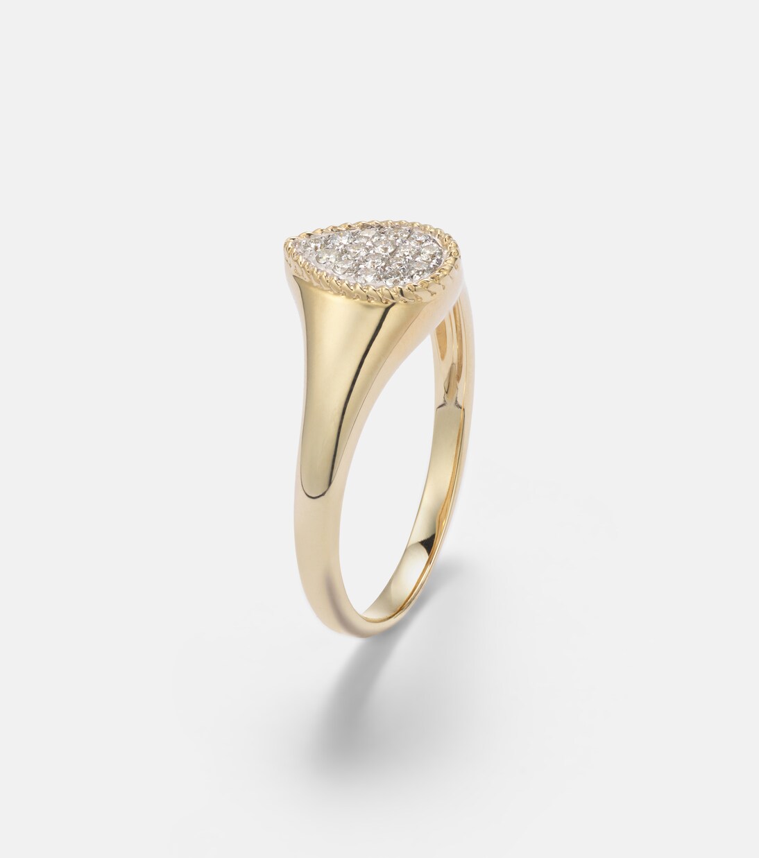 Chevalière Baby set of 2 9kt gold rings with diamonds | Yvonne Léon