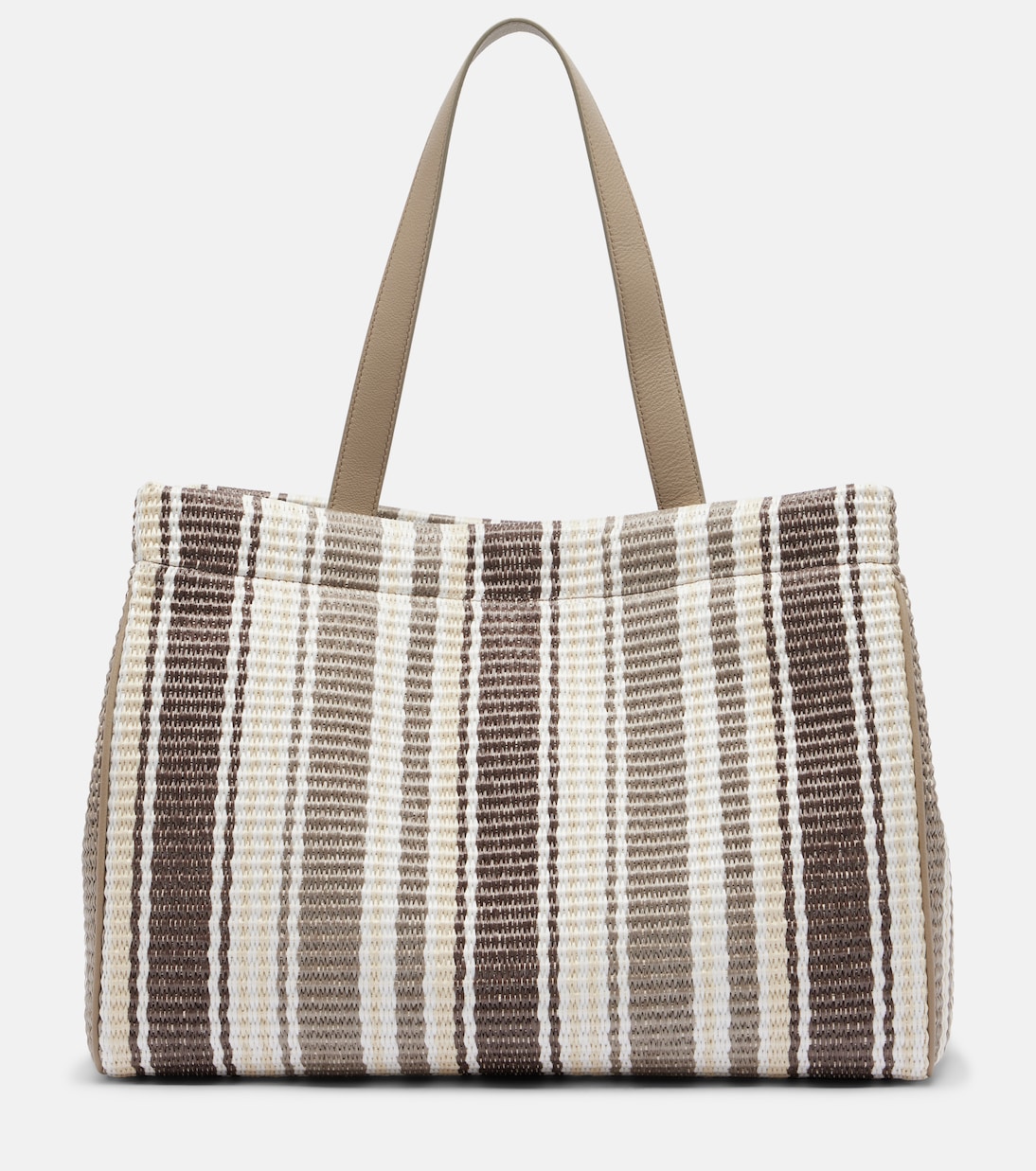 Monili Medium striped raffia tote bag | Brunello Cucinelli
