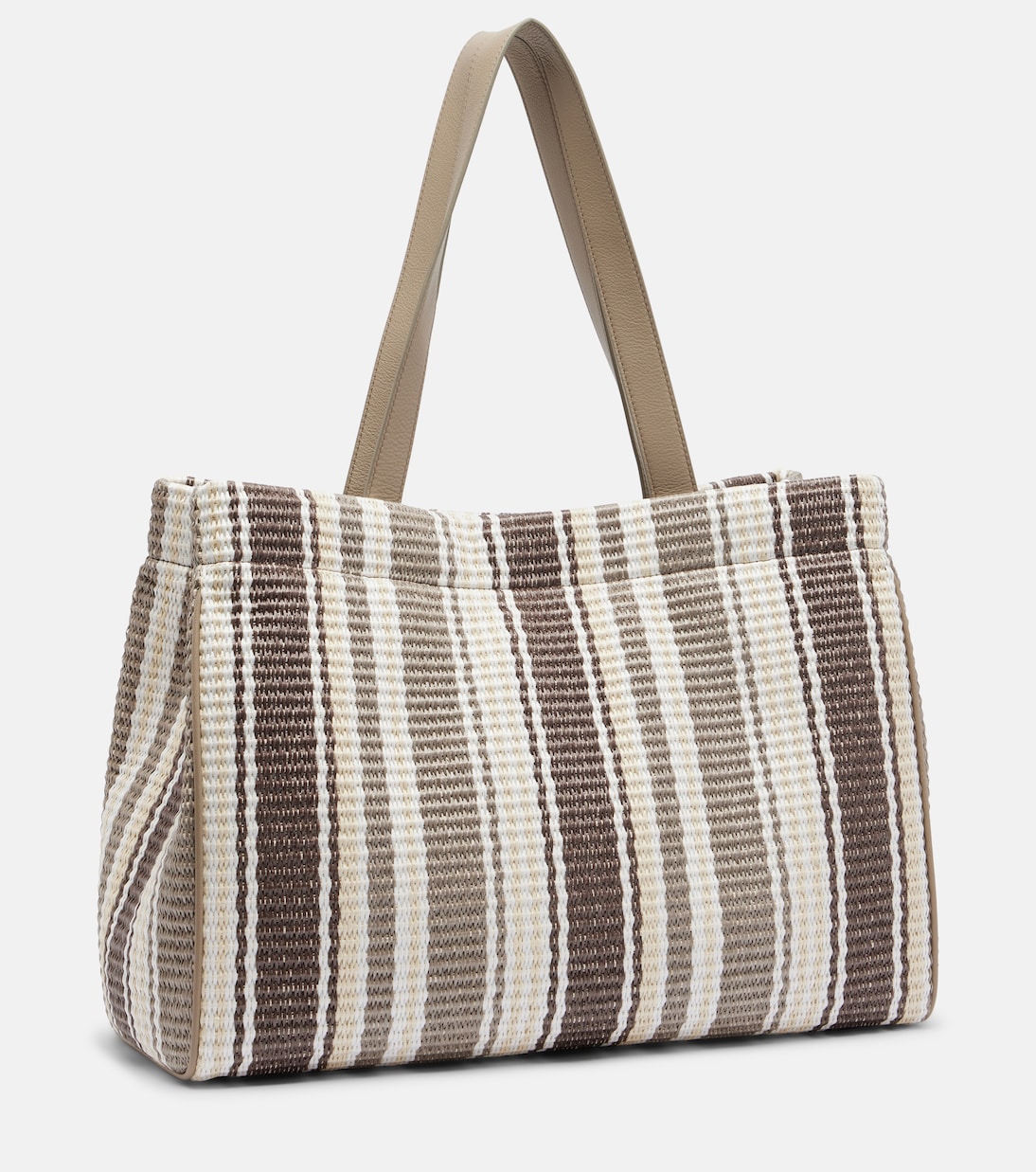 Monili Medium striped raffia tote bag | Brunello Cucinelli