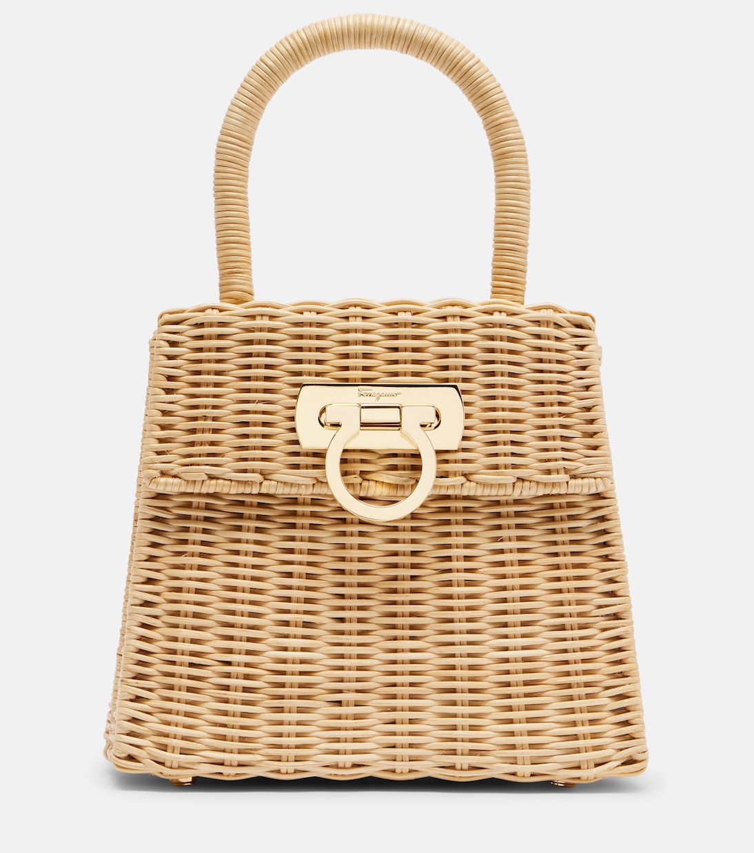 Small wicker top-handle bag | Ferragamo