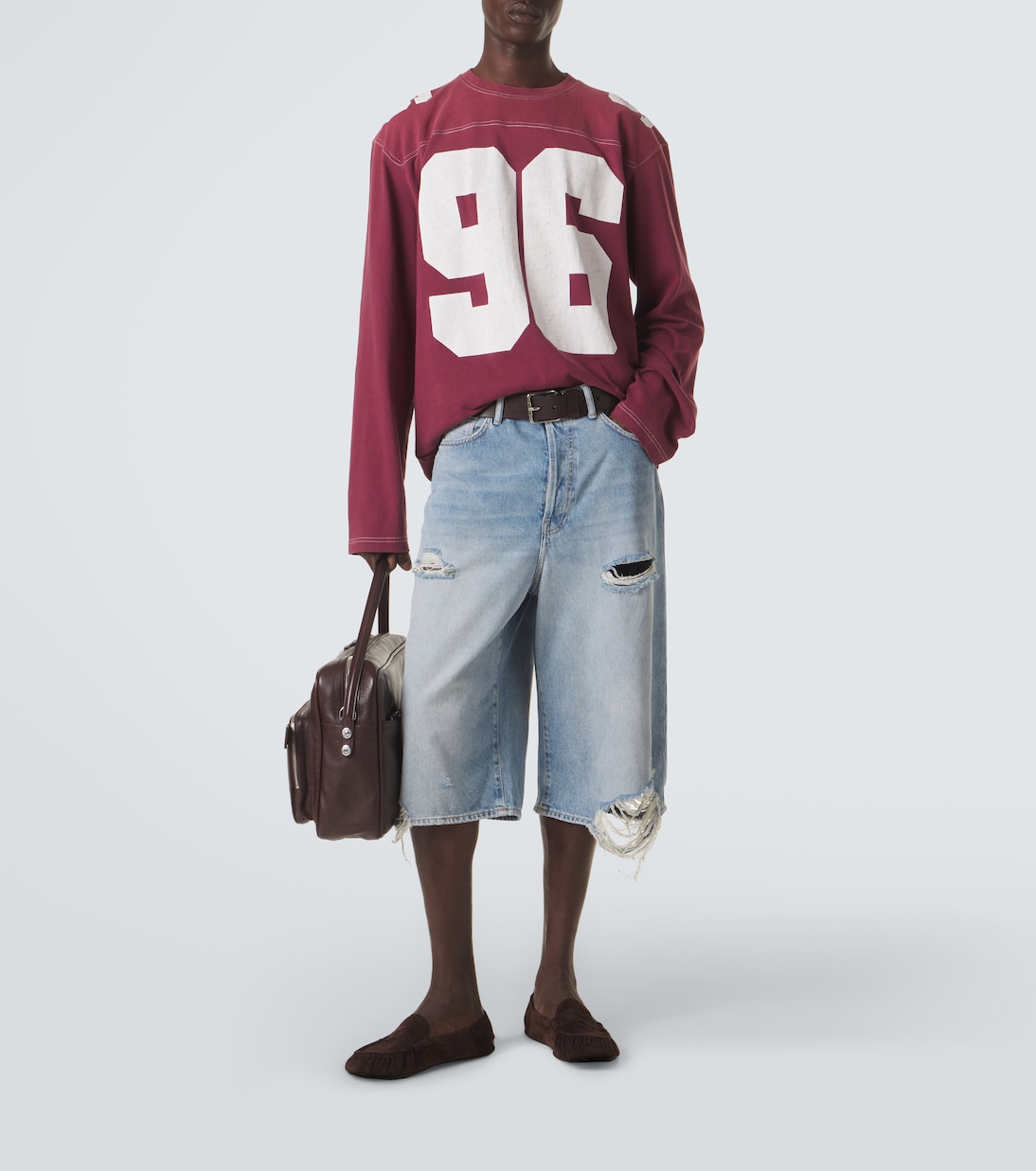 Distressed denim Bermuda shorts | Acne Studios