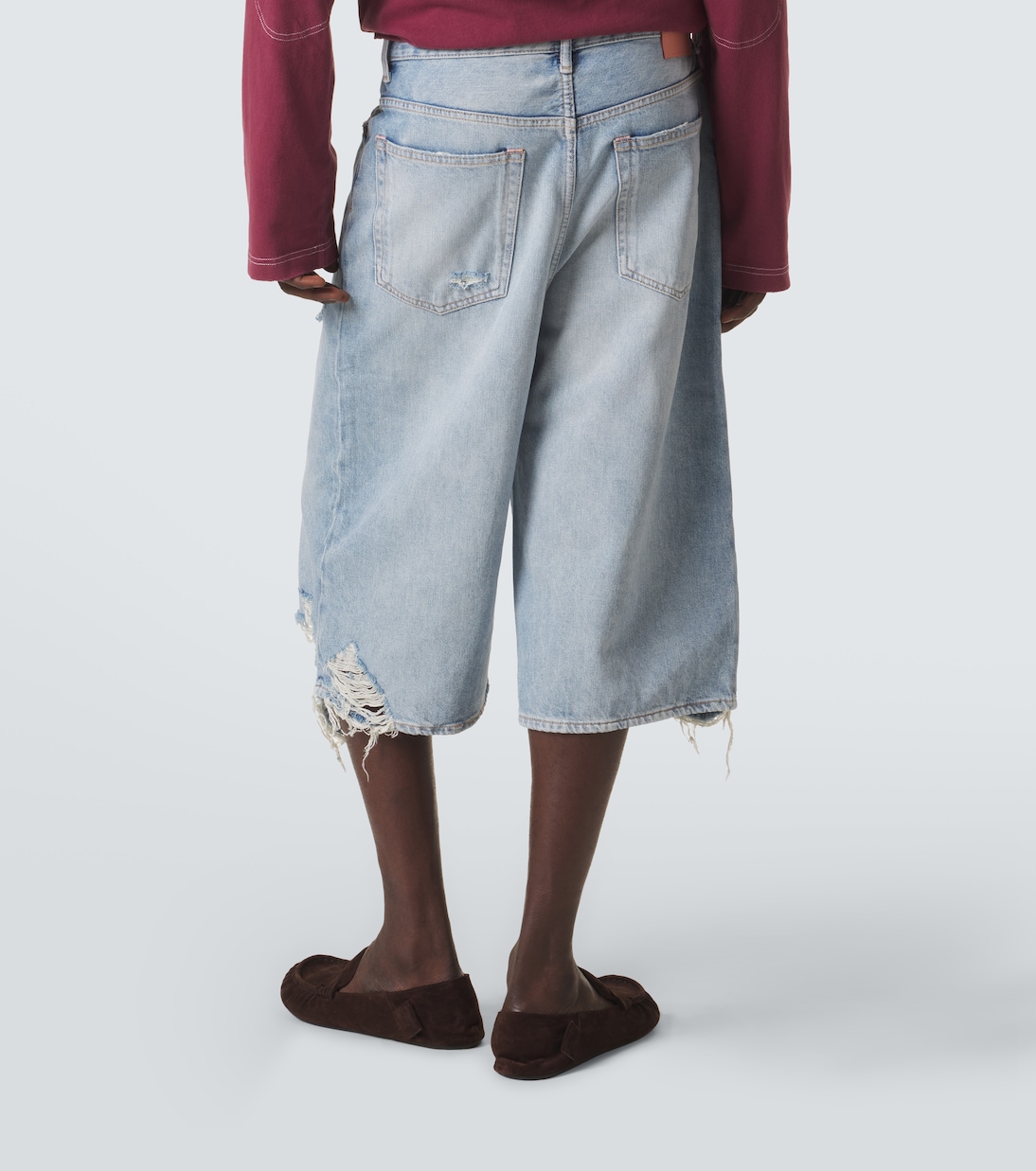 Distressed denim Bermuda shorts | Acne Studios