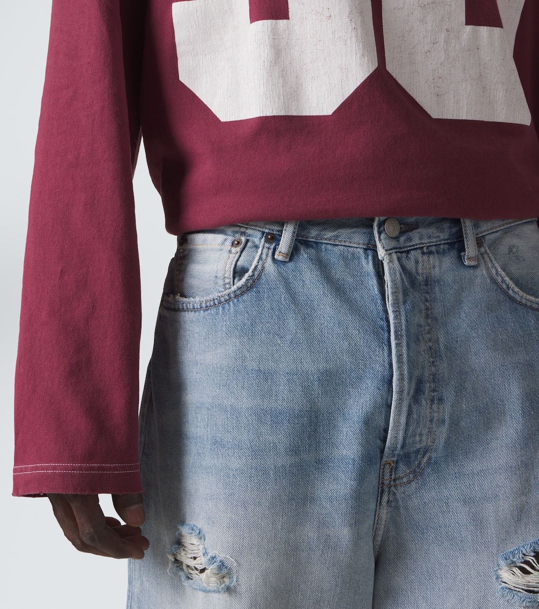Distressed denim Bermuda shorts | Acne Studios