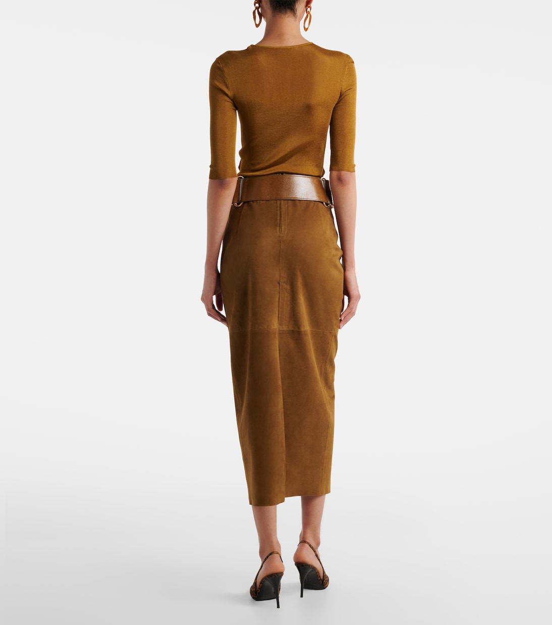 Selly suede midi skirt | Nour Hammour