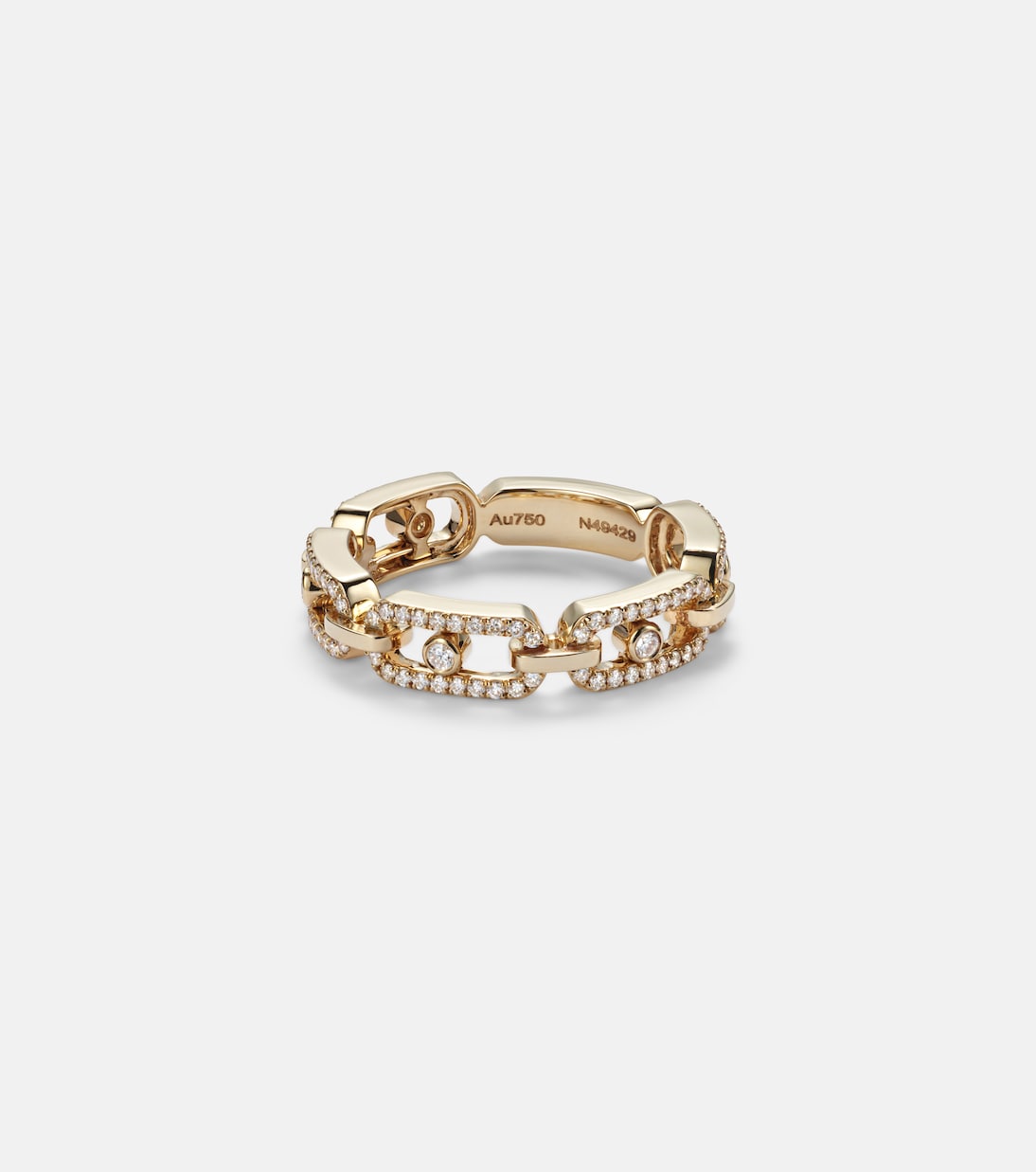 Move Link 18kt gold ring with diamonds | Messika