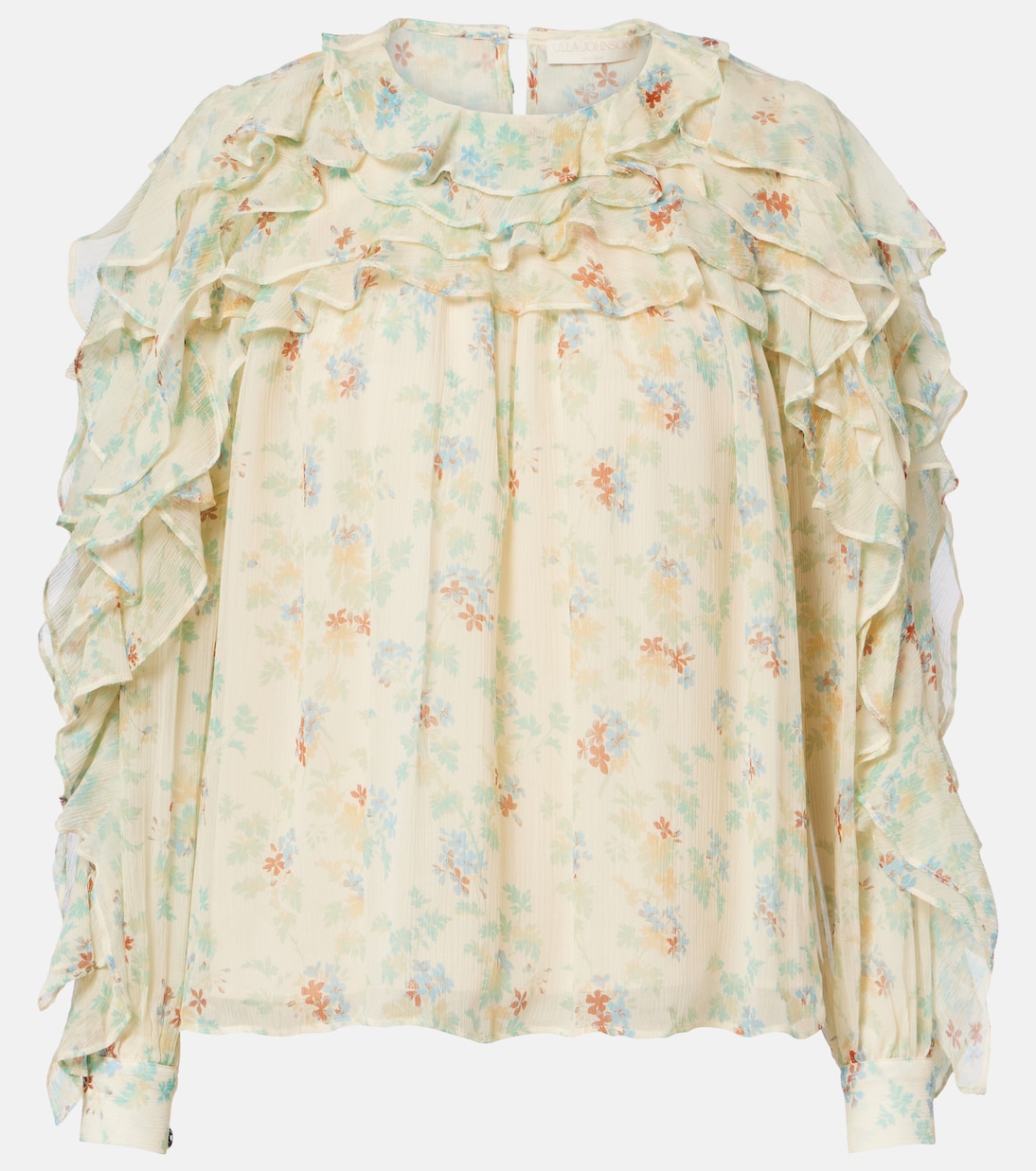 Willow ruffled floral silk blouse | Ulla Johnson