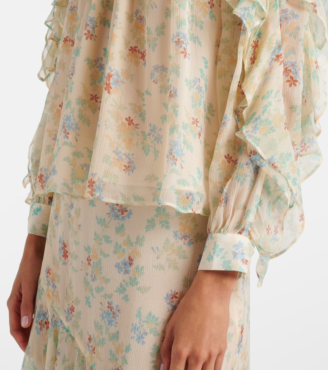 Willow ruffled floral silk blouse | Ulla Johnson