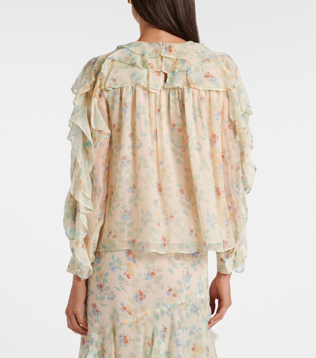 Willow ruffled floral silk blouse | Ulla Johnson