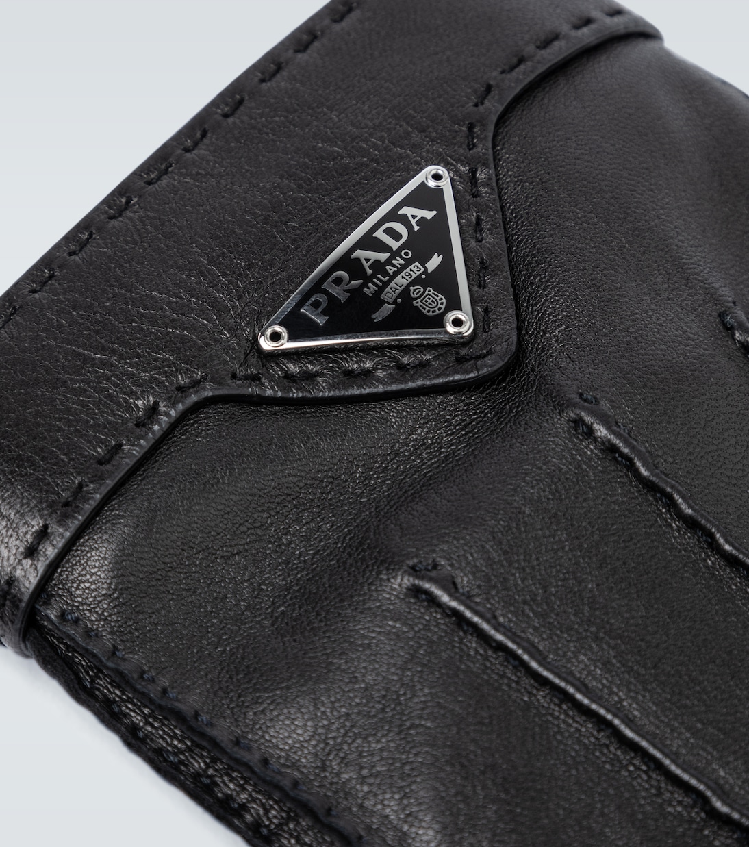 Leather gloves with logo | Prada