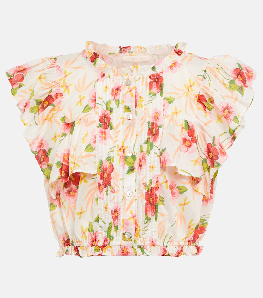 Nora floral cotton crop top | LoveShackFancy