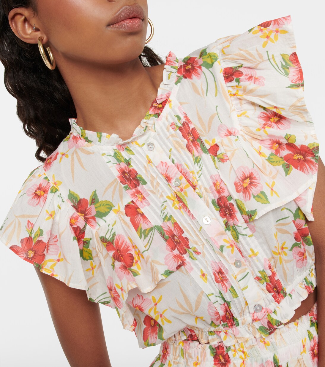 Nora floral cotton crop top | LoveShackFancy