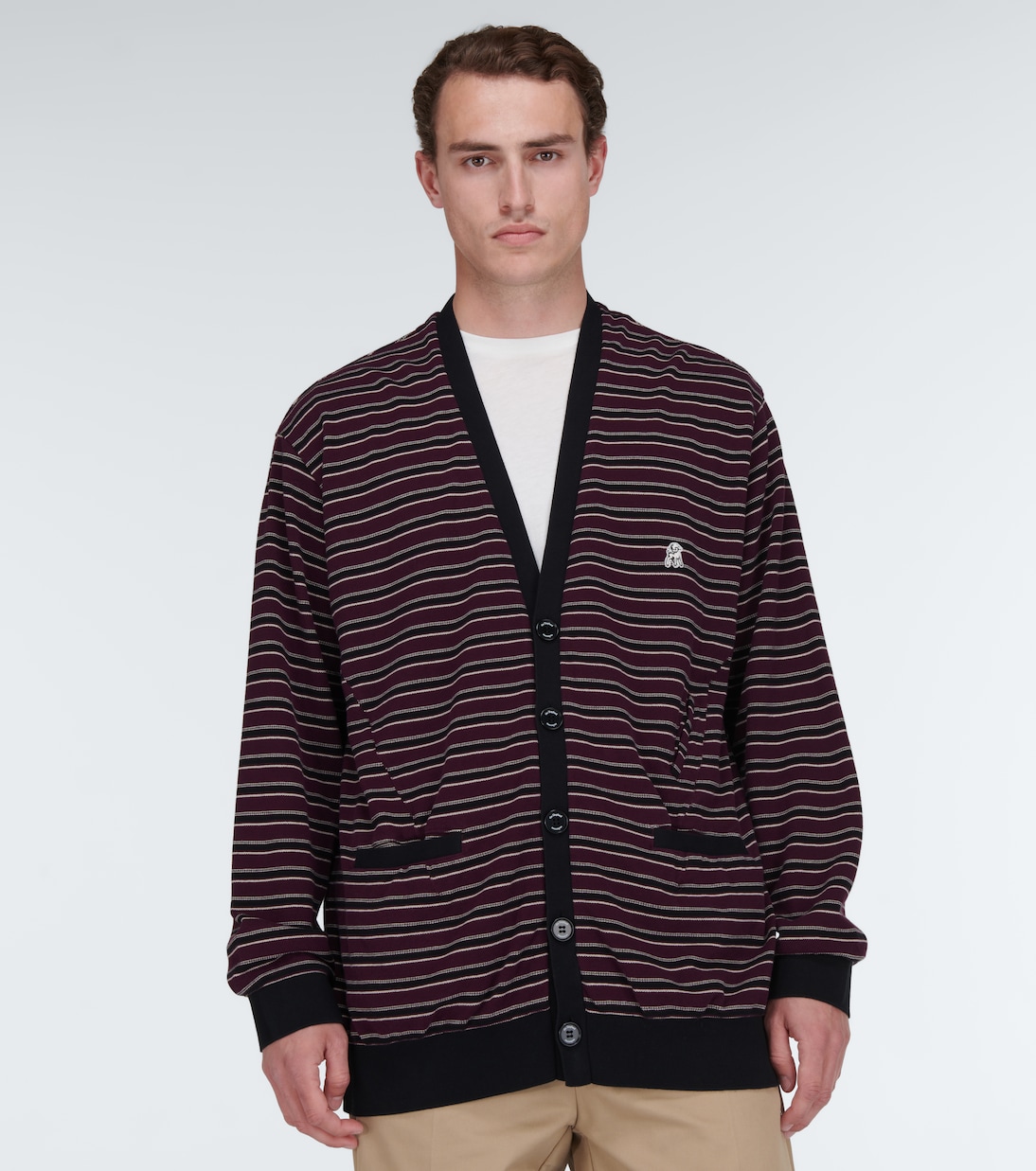Striped cotton cardigan | Undercover