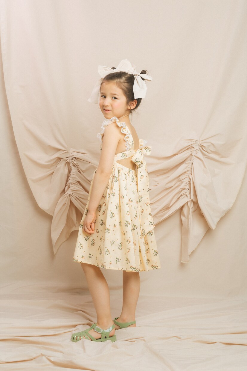 Printed lace-trimmed cotton dress | Paade Mode