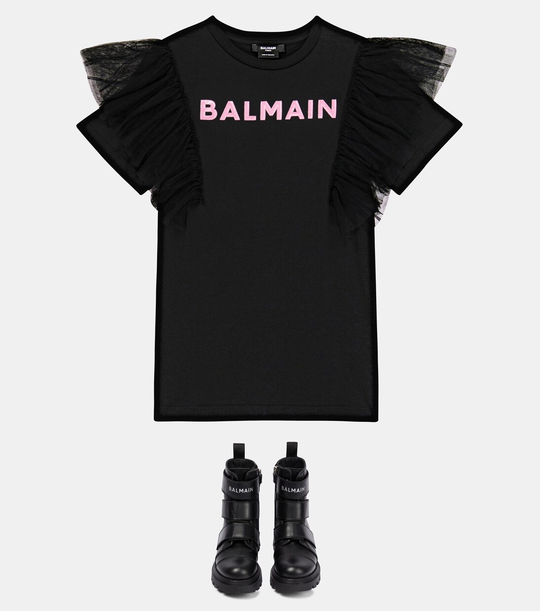 Cotton jersey T-shirt dress | Balmain Kids