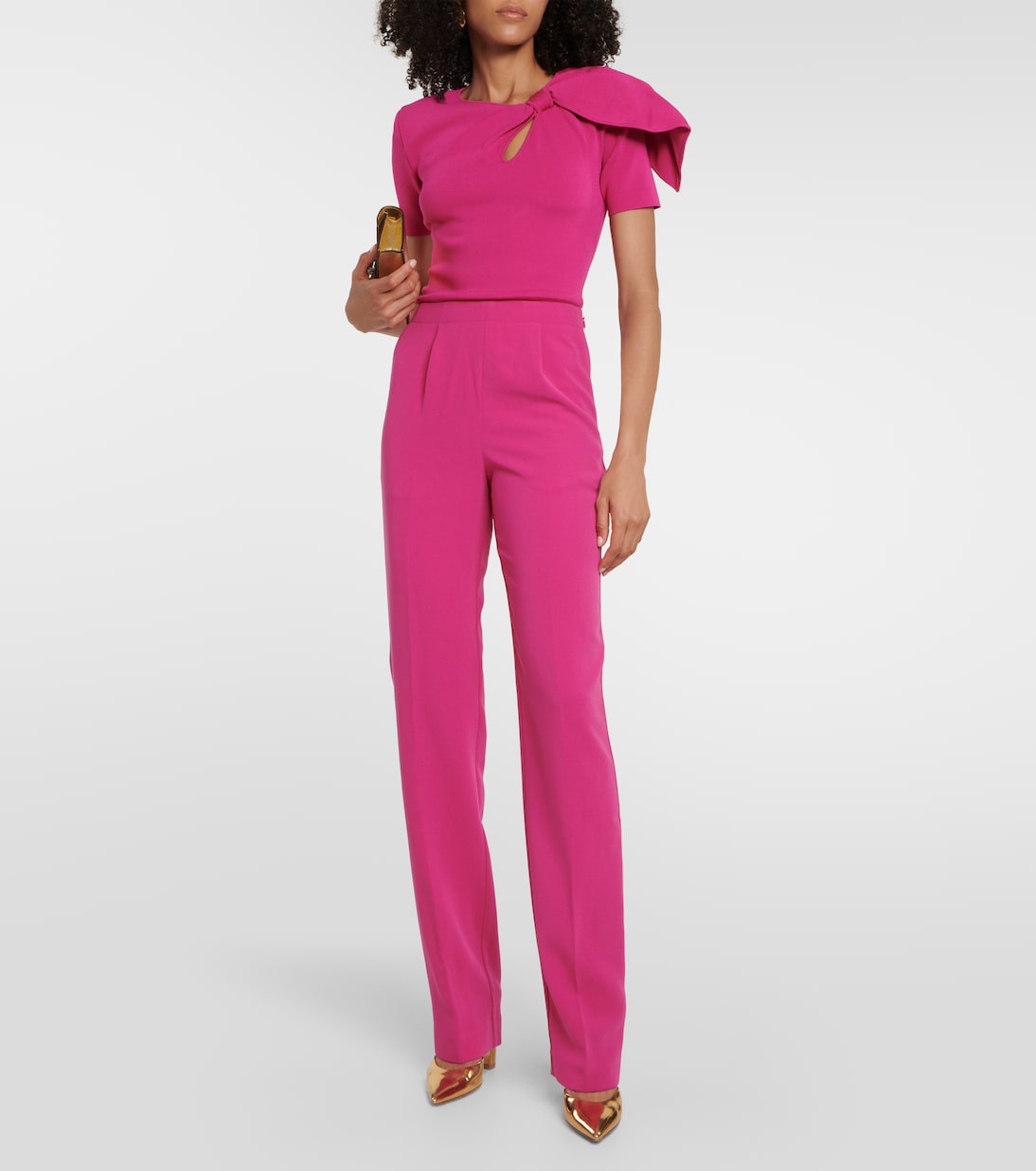 High-Rise-Hose aus Crêpe | Roland Mouret