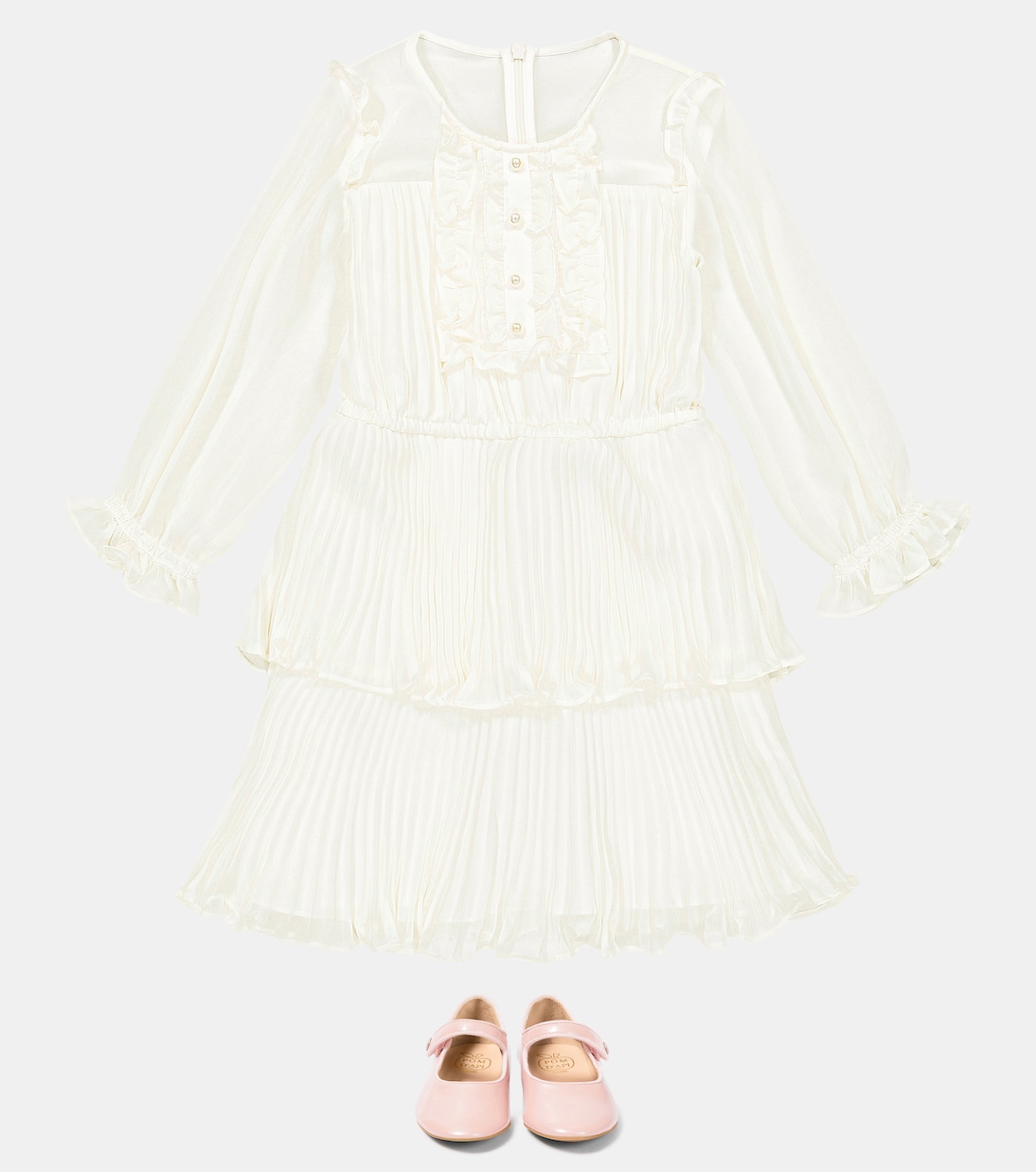 Pleated chiffon dress | Self-Portrait Kids