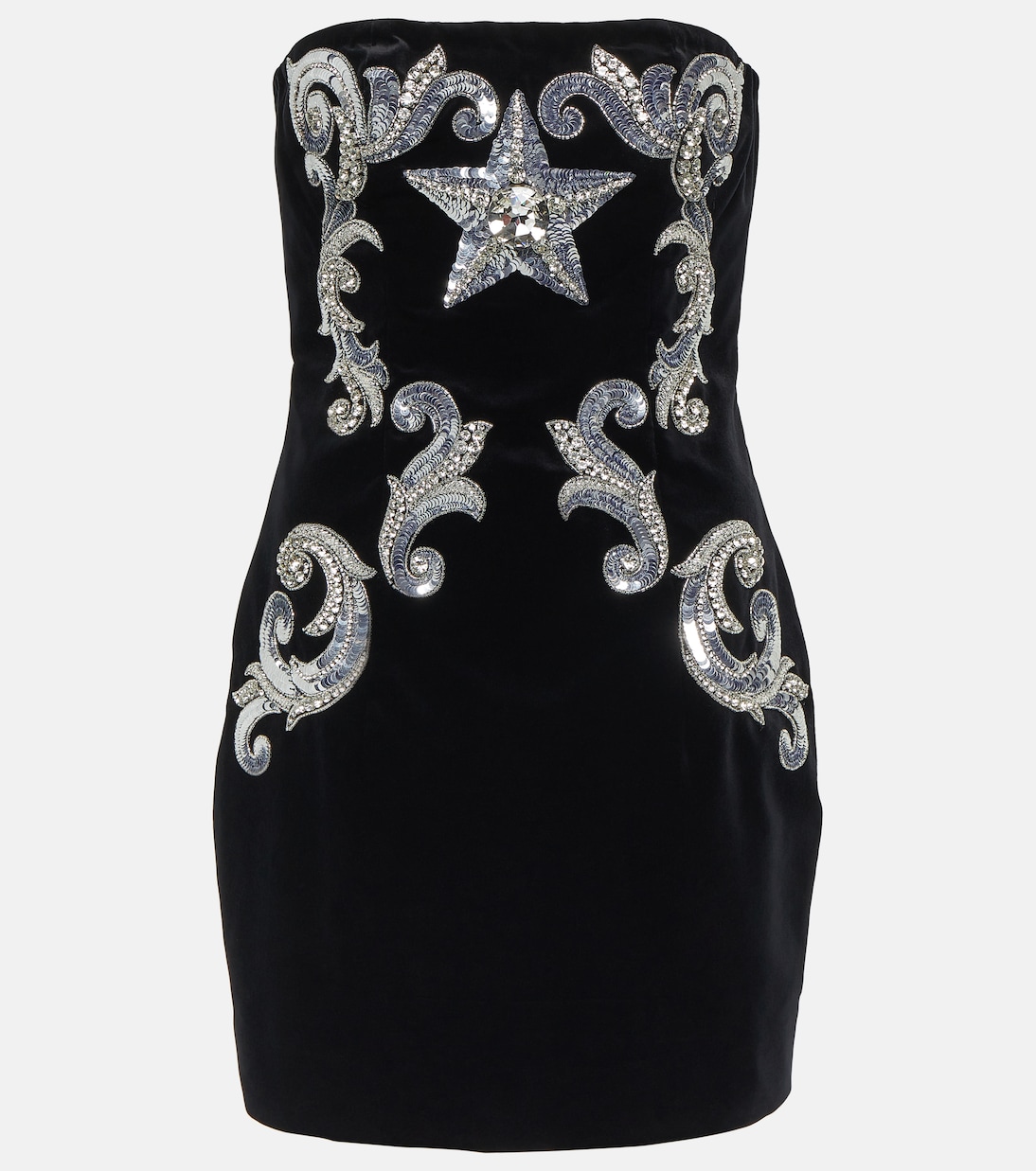 Robe bustier en velours à ornements | Balmain