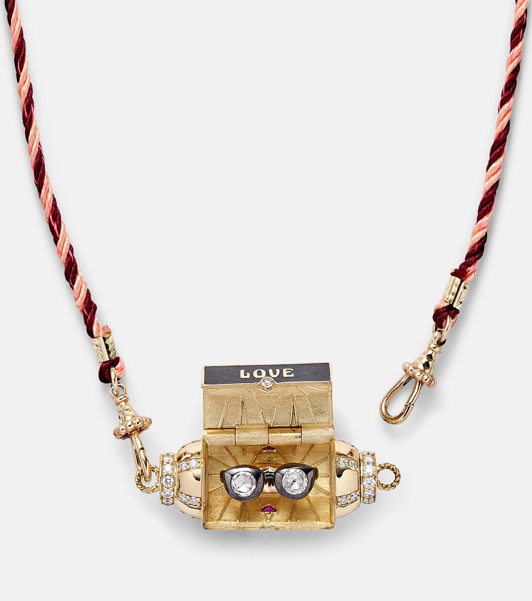 Love Is Blind 18kt gold locket necklace with gemstones | Marie Lichtenberg