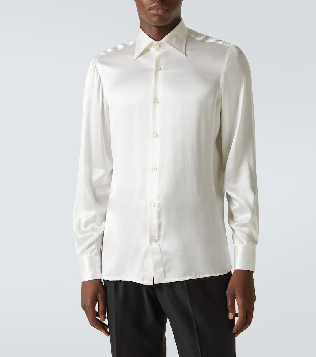 Smokinghemd aus Seidensatin | Rubinacci