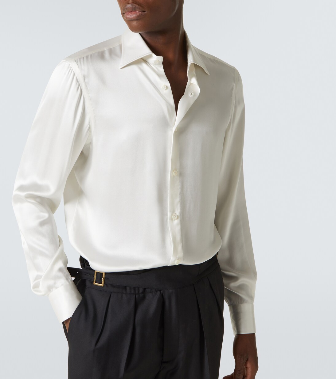 Smokinghemd aus Seidensatin | Rubinacci