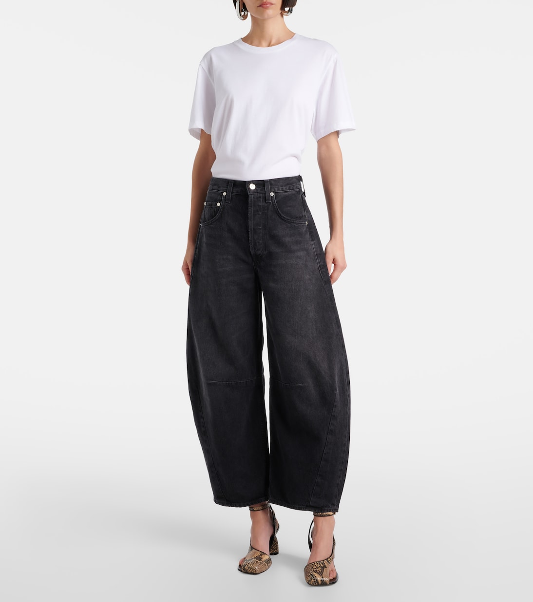 Horseshoe mid-rise barrel-leg jeans | Citizens of Humanity