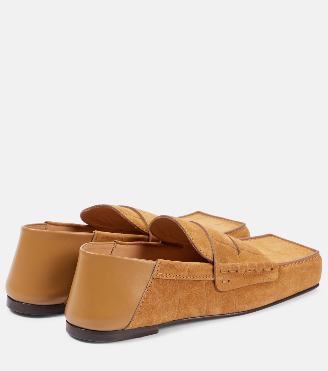 Carré croc-effect suede penny loafers | Jacquemus