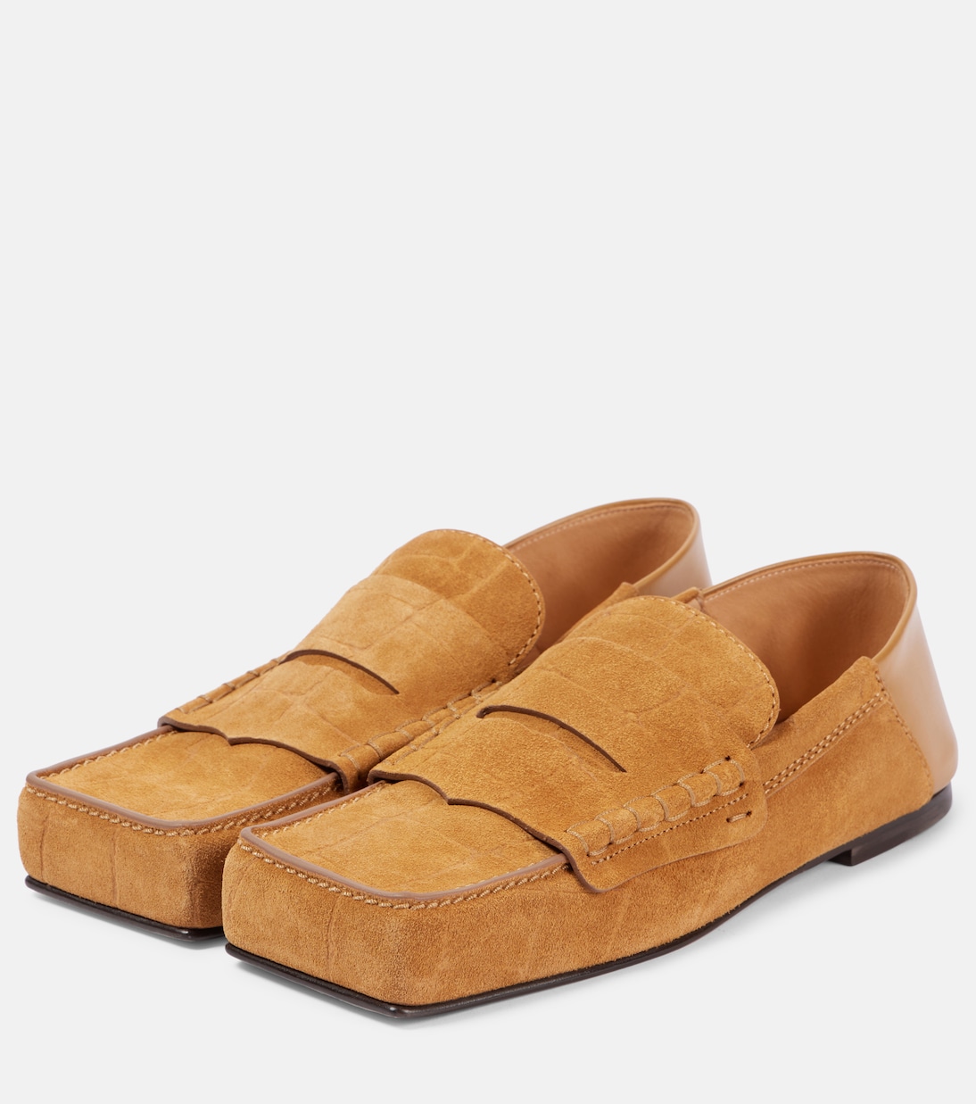 Carré croc-effect suede penny loafers | Jacquemus