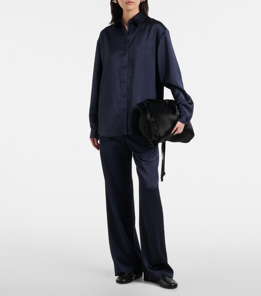 Pantalon ample White Label Magnus en satin | Proenza Schouler