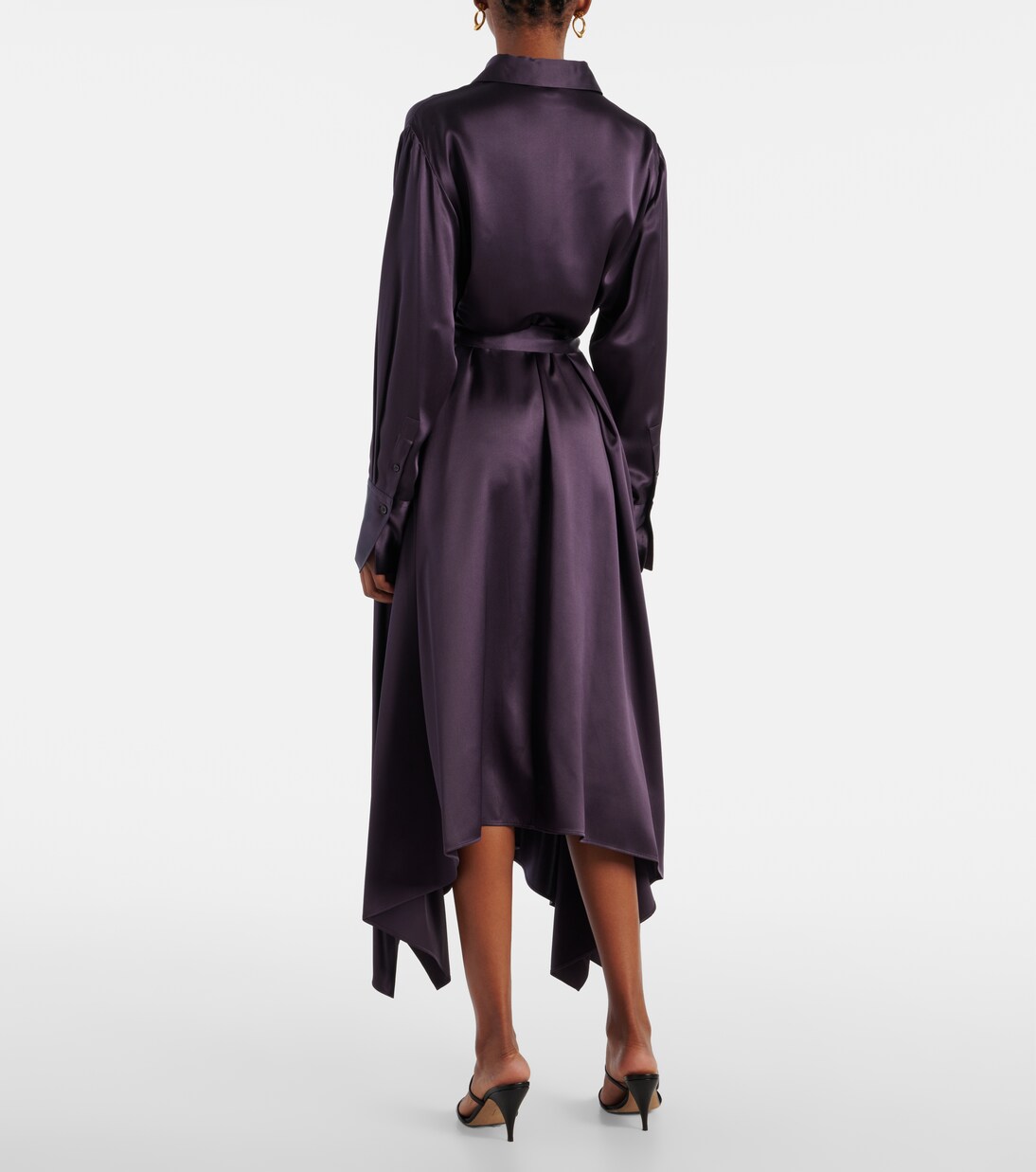 Robe chemise Cyprien en satin de soie | Joseph