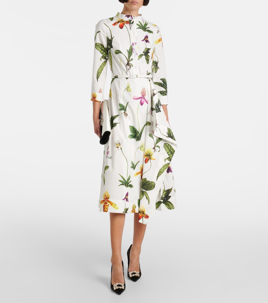 Bedrucktes Midikleid aus Popeline | Oscar de la Renta