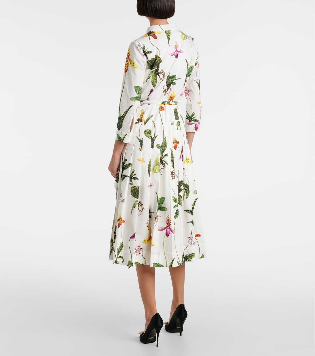 Bedrucktes Midikleid aus Popeline | Oscar de la Renta