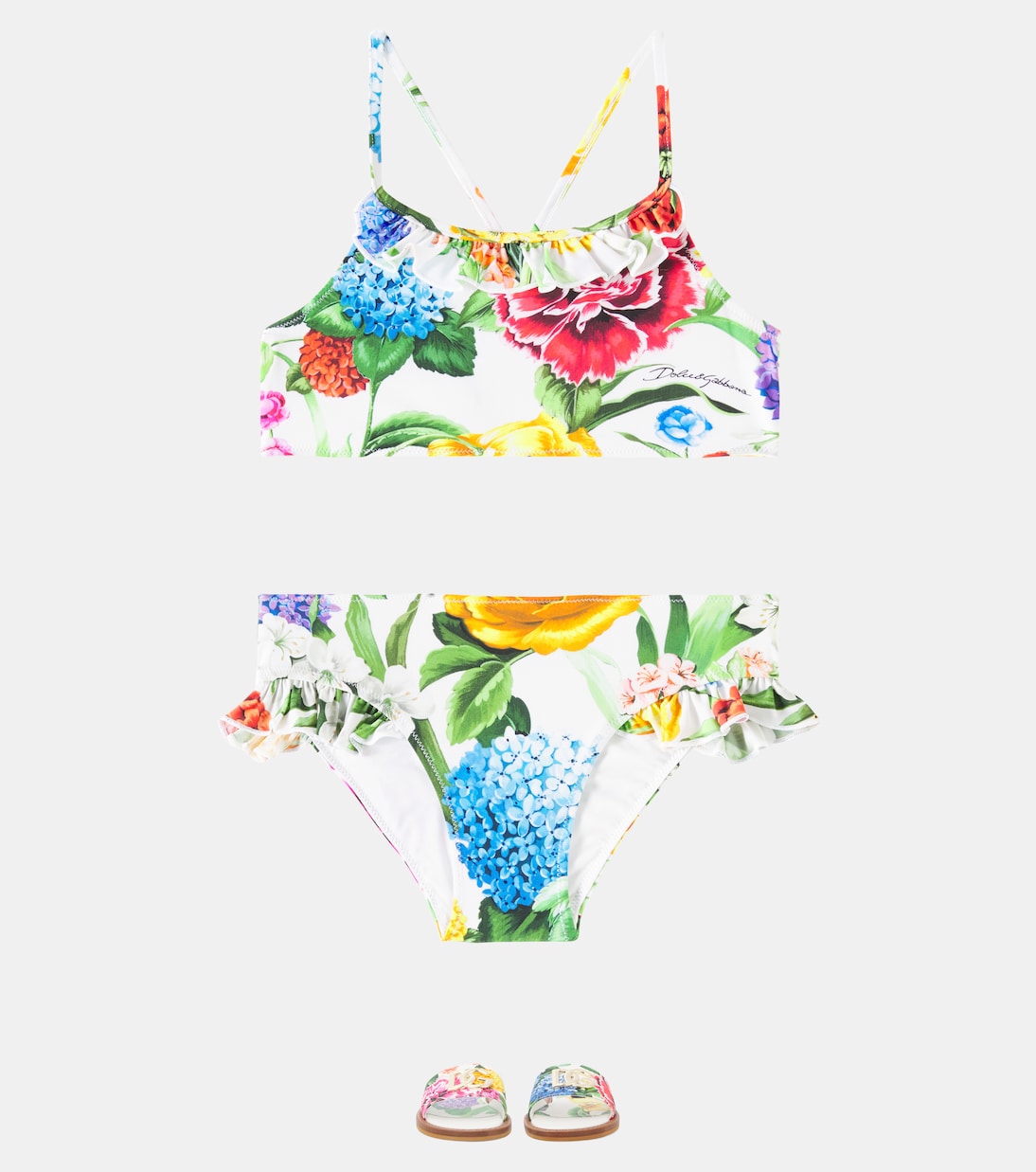 Floral ruffled bikini | Dolce&Gabbana Kids