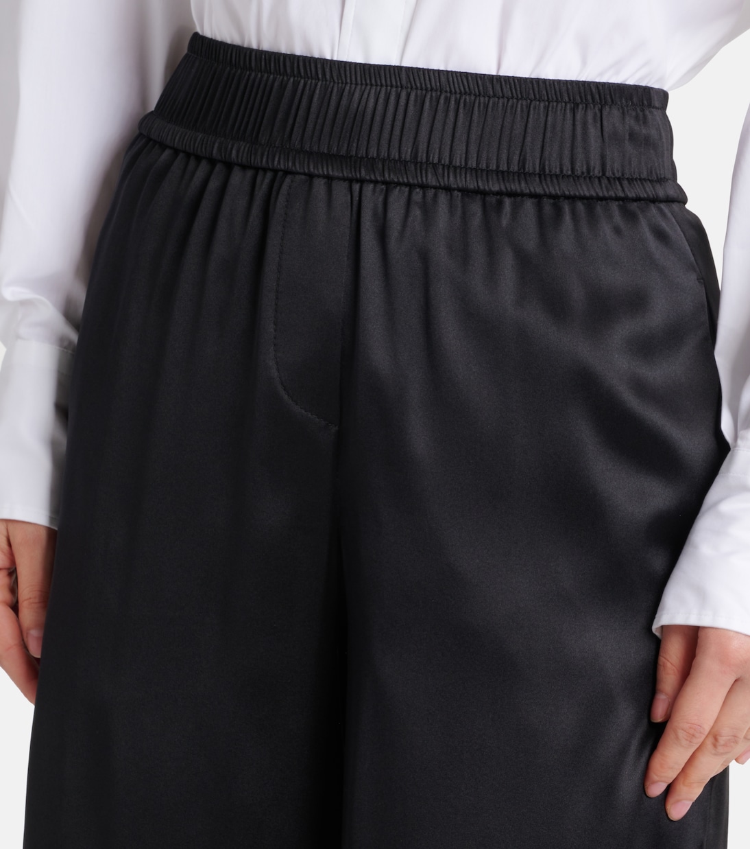 Silk-blend wide-leg pants | Brunello Cucinelli