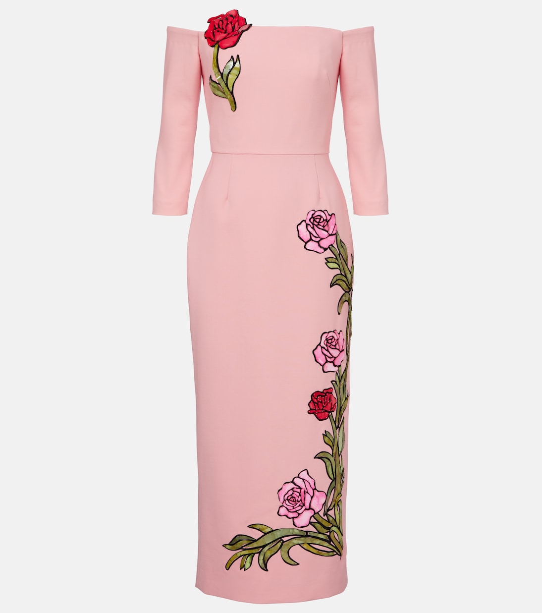Embroidered wool-blend gown | Oscar de la Renta