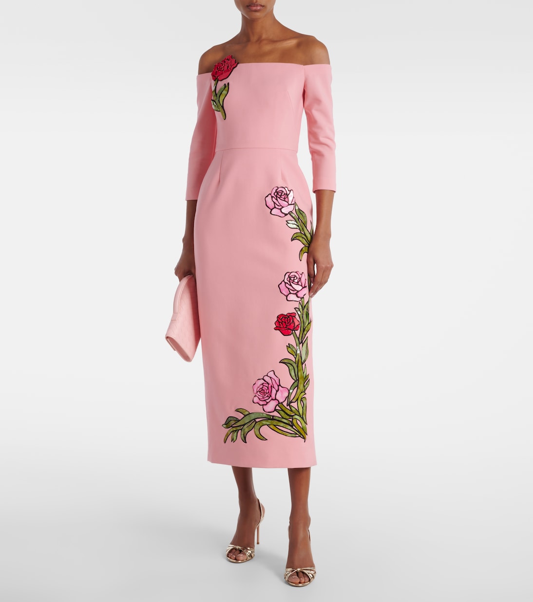 Embroidered wool-blend gown | Oscar de la Renta