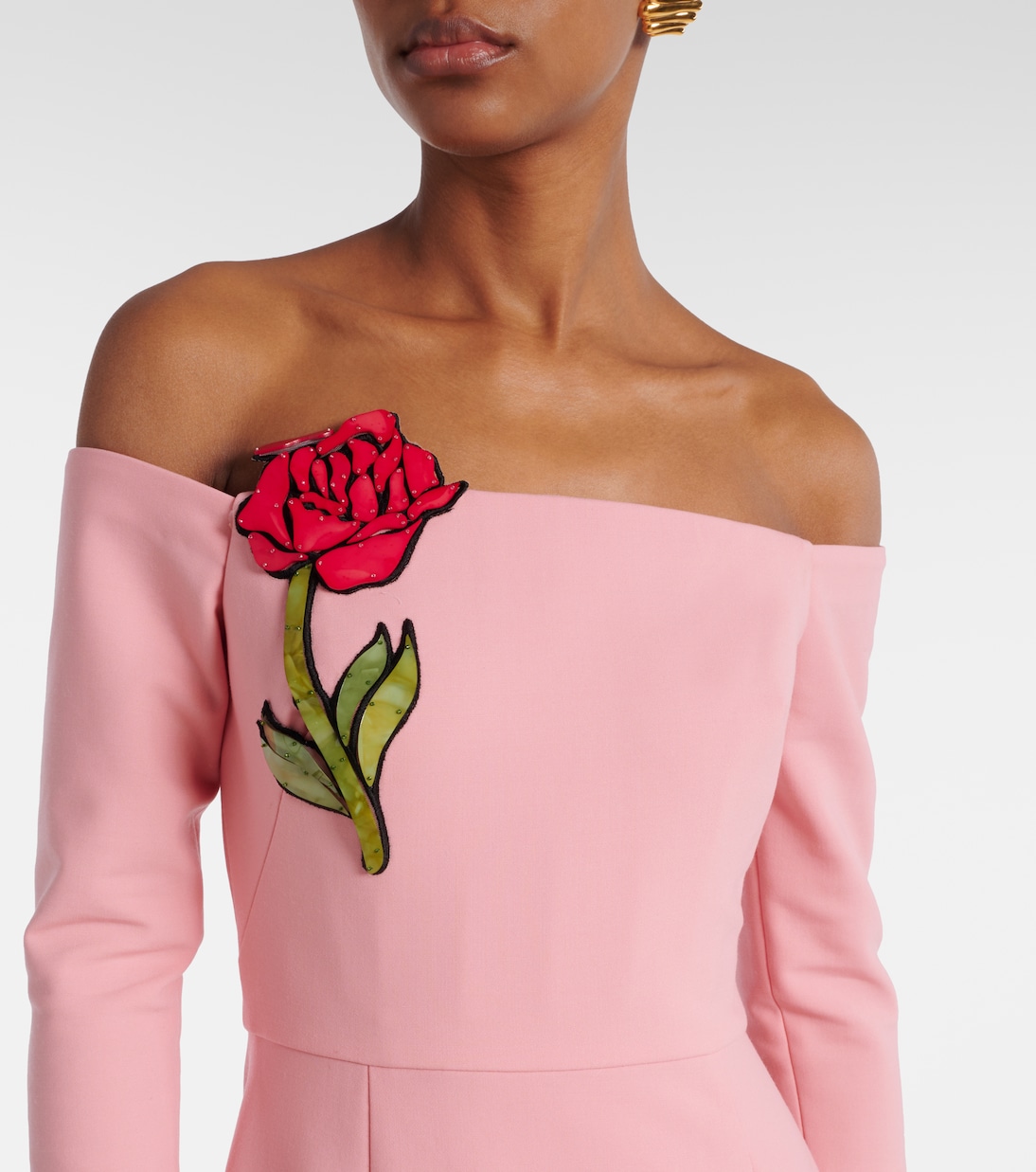 Embroidered wool-blend gown | Oscar de la Renta