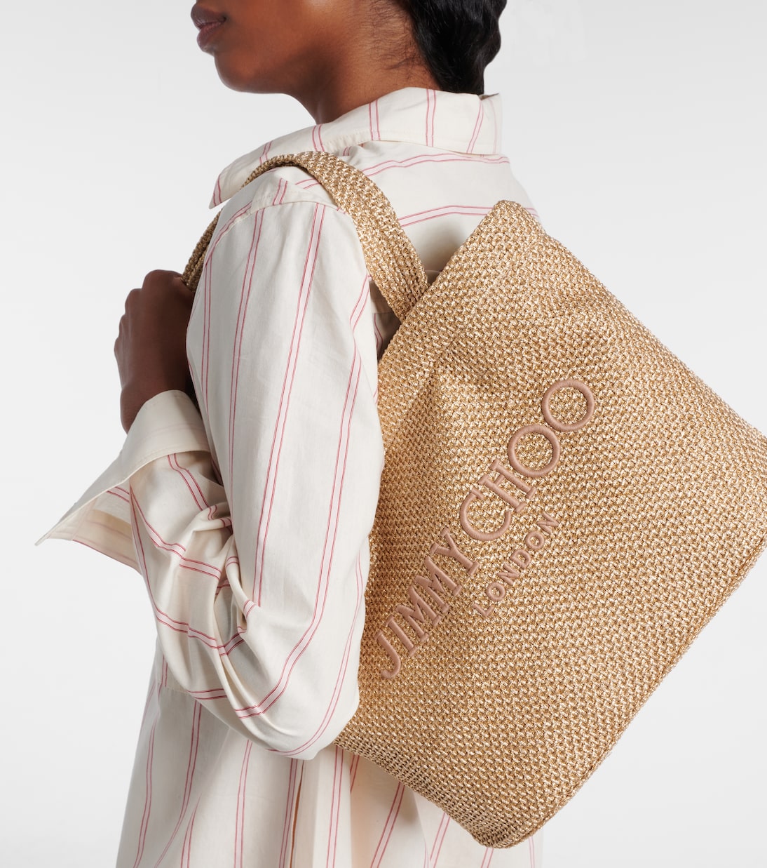 Beach Medium embroidered tote bag | Jimmy Choo