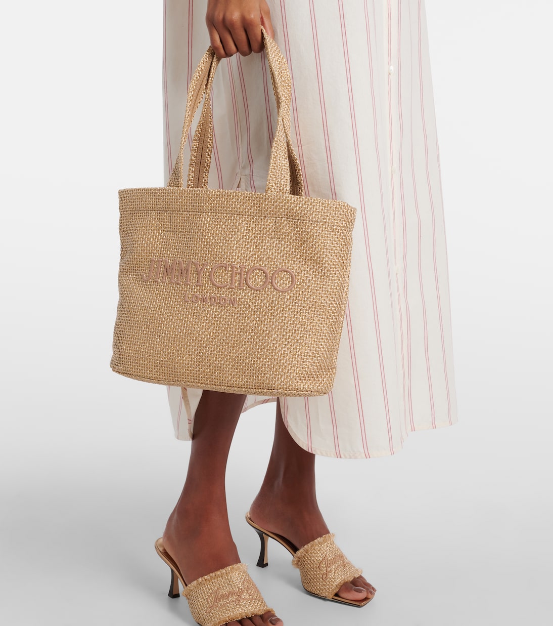 Beach Medium embroidered tote bag | Jimmy Choo