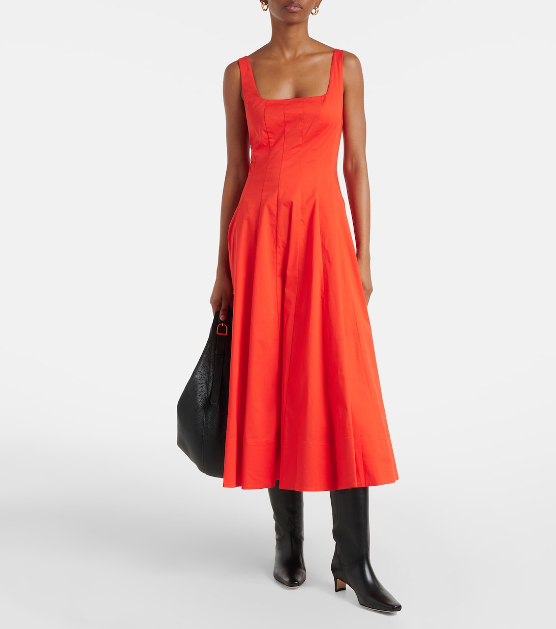 Midikleid Wells aus Baumwollpopeline | Staud