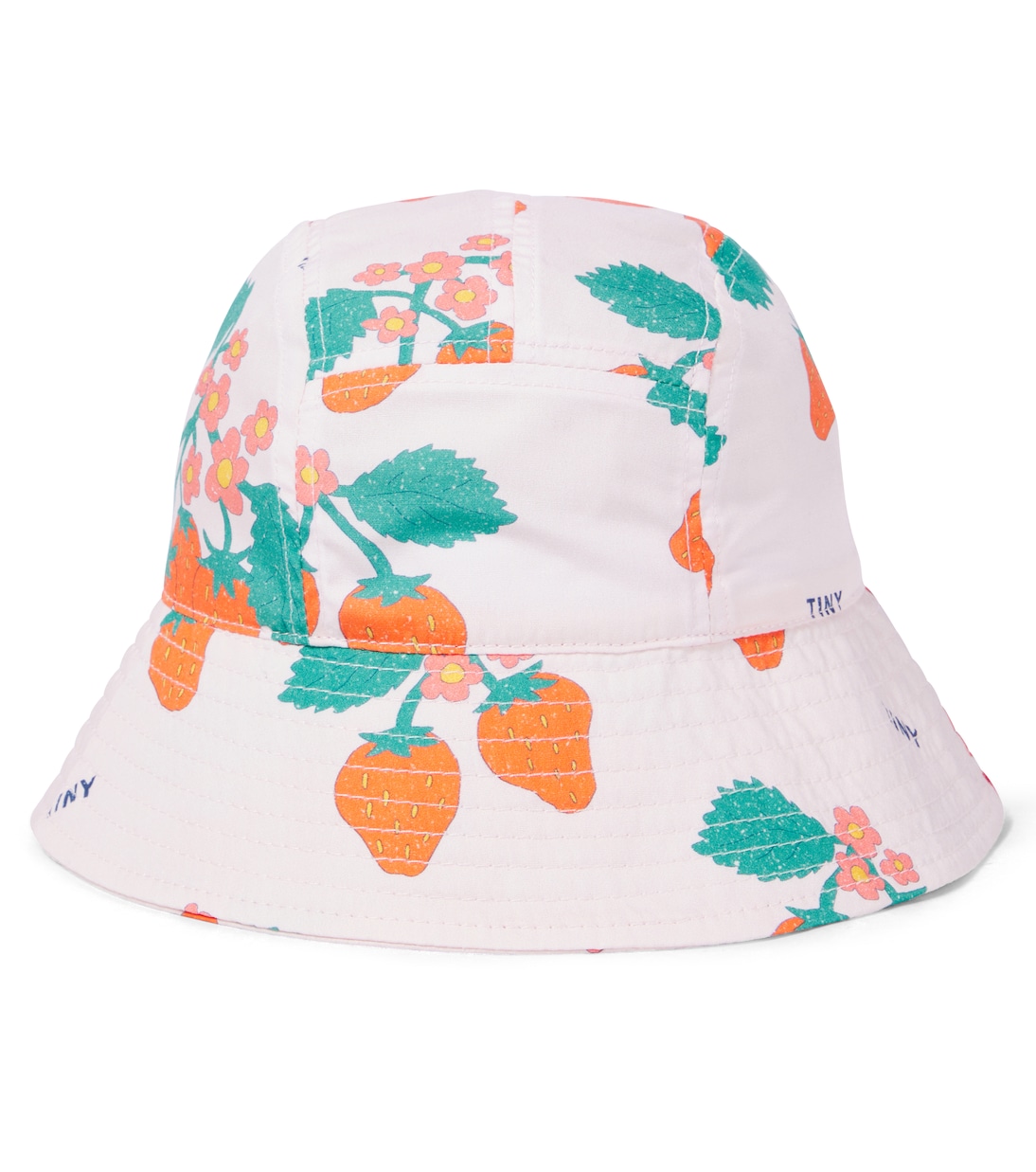Strawberries printed cotton bucket hat | Tinycottons