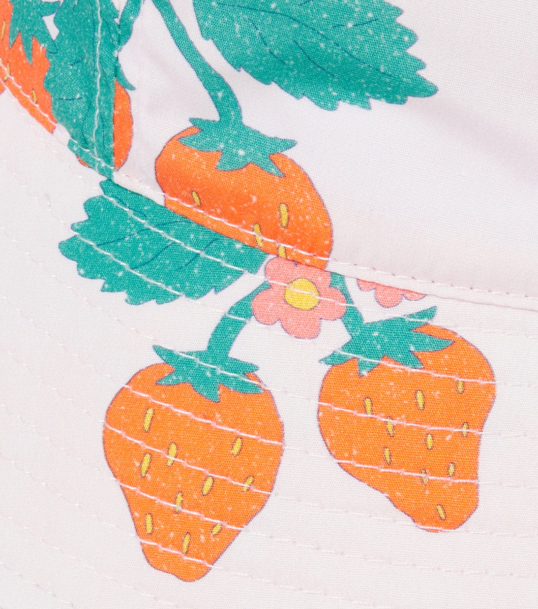 Strawberries printed cotton bucket hat | Tinycottons